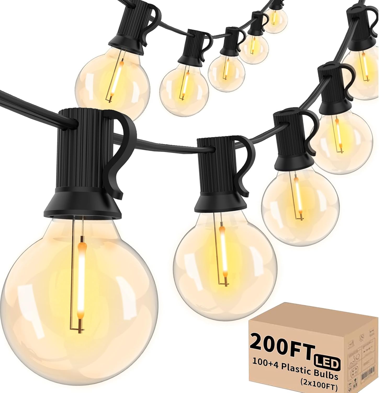 String Light Bistro - 200FT Outdoor String Lights with 104