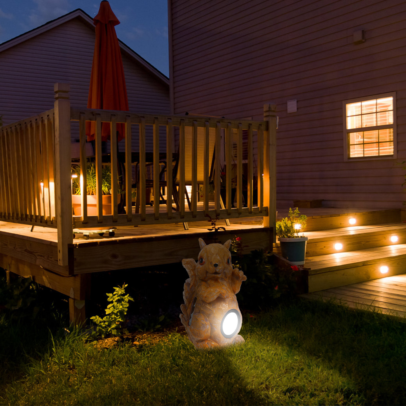 Outdoor Lighting Spotlight - 1Pcs Cartoon Squirrel Solar LED Light