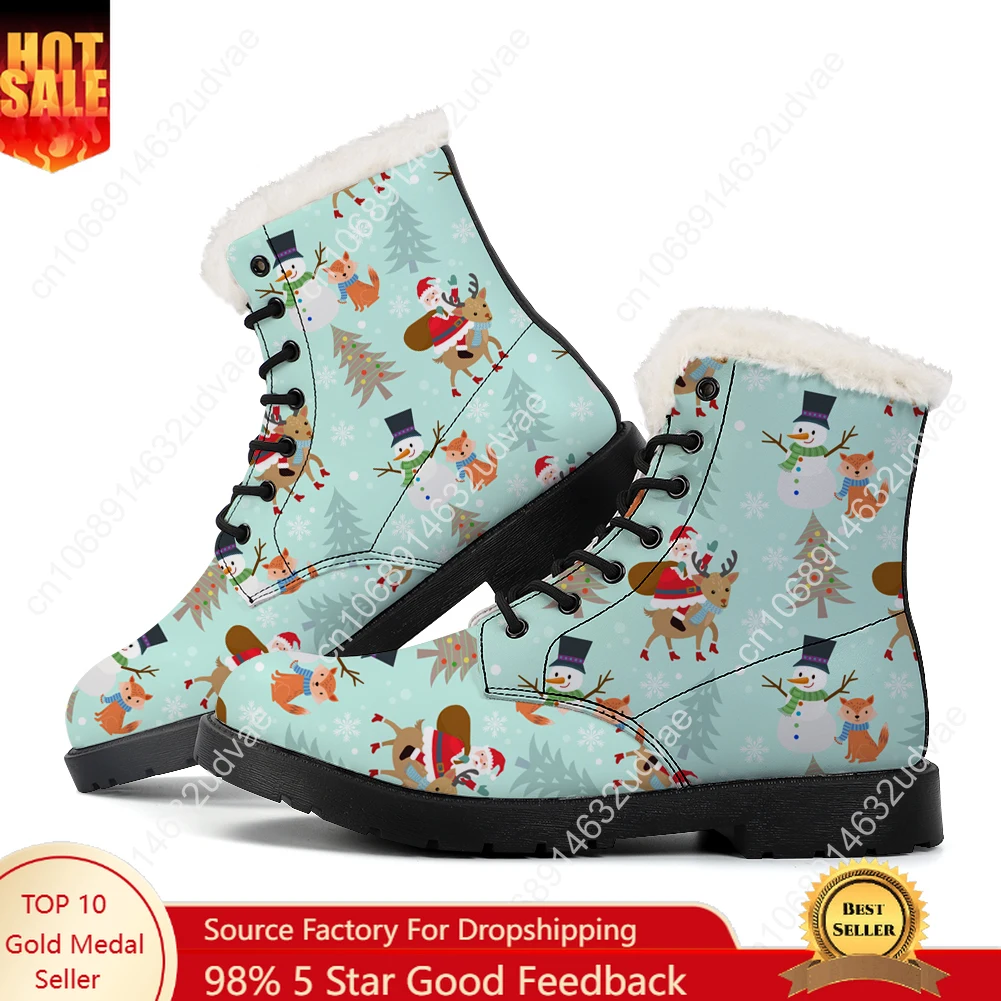 Outdoor Lighting High Quality - Christmas Plush Boots Mens Womens Teenager