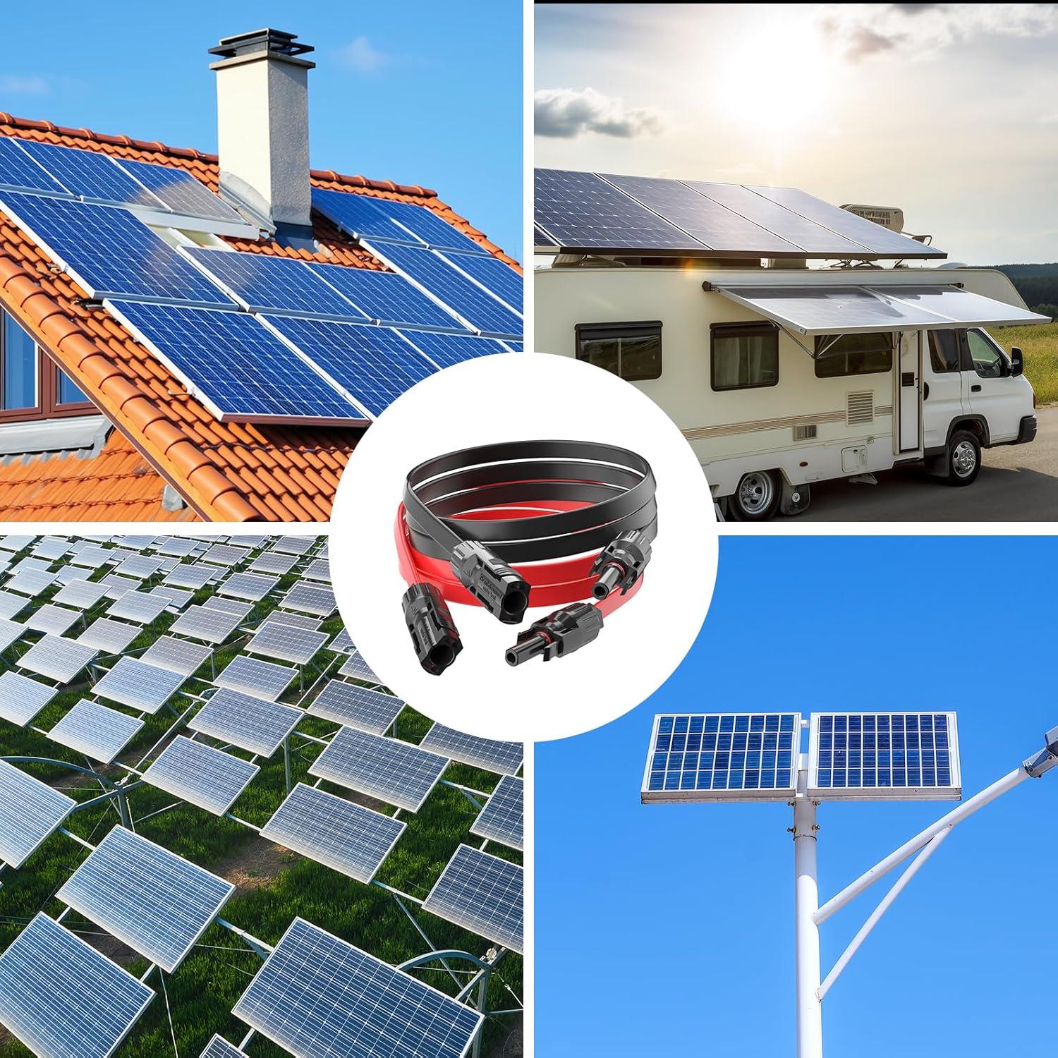 Outdoor Lighting Extension Cable - JMUYTOP 10AWG Solar Panel Extension Cable