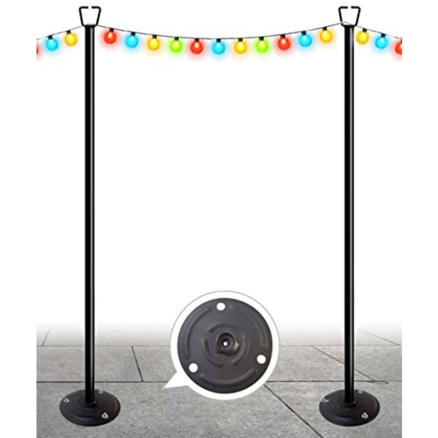 String Light Bistro - 10Feet Ground Base String Light Poles