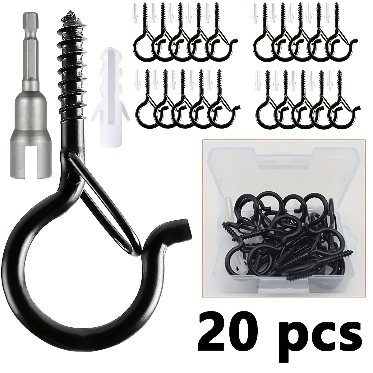 Outdoor Lighting Xmas - 20Pcs Hanger Hooks with Safety Buckle,