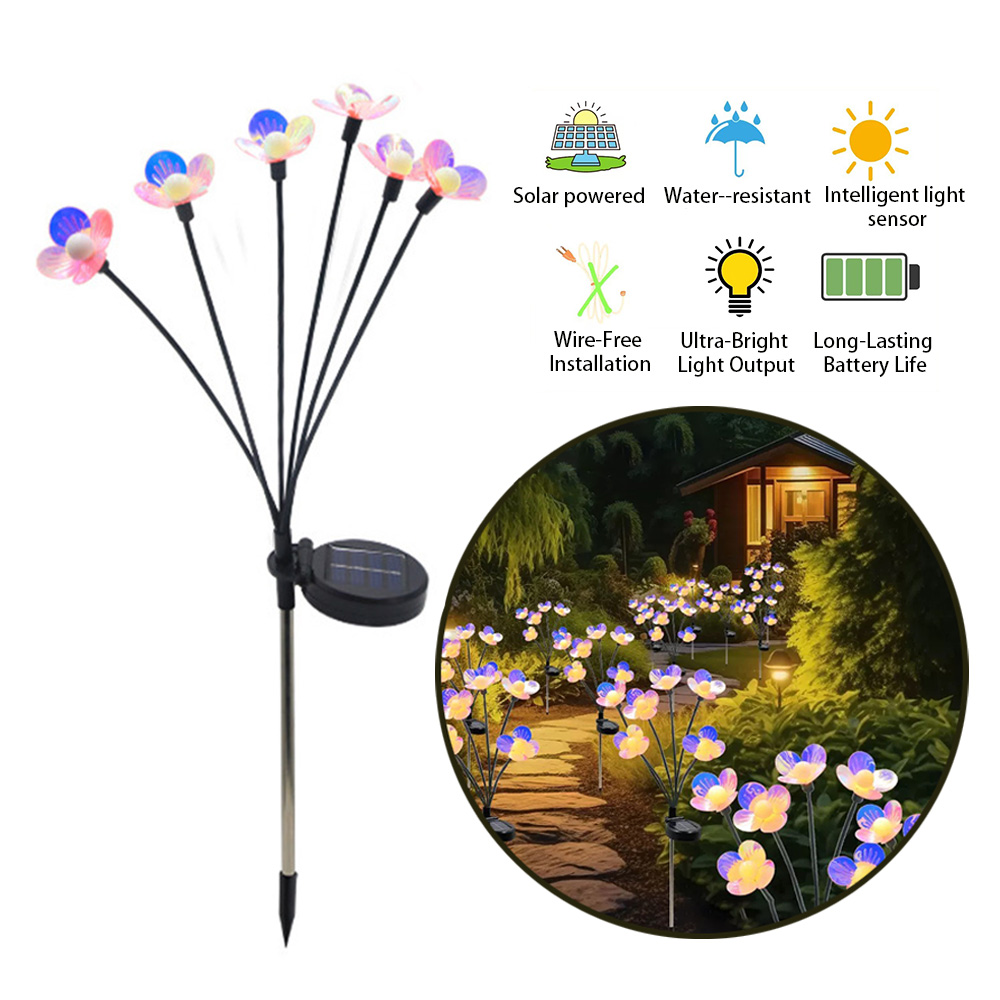 Outdoor Lighting Yard Decoration - Solar Garden Flower Lights – Color