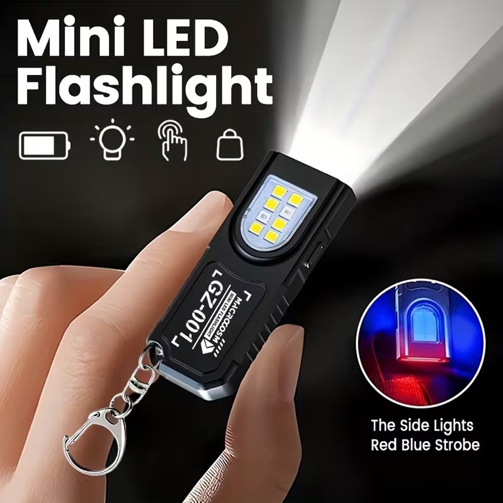 Outdoor Lighting Beacon - Mini COB LED Keychain Flashlight USB
