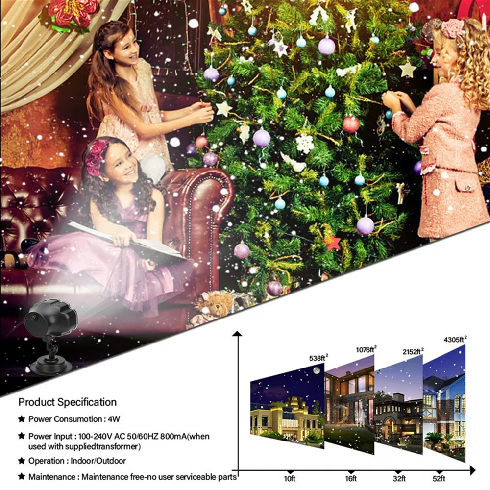 DACHAN Snowfall LED Light Proj - Outdoor Lighting Spotlight ulasan dan harga