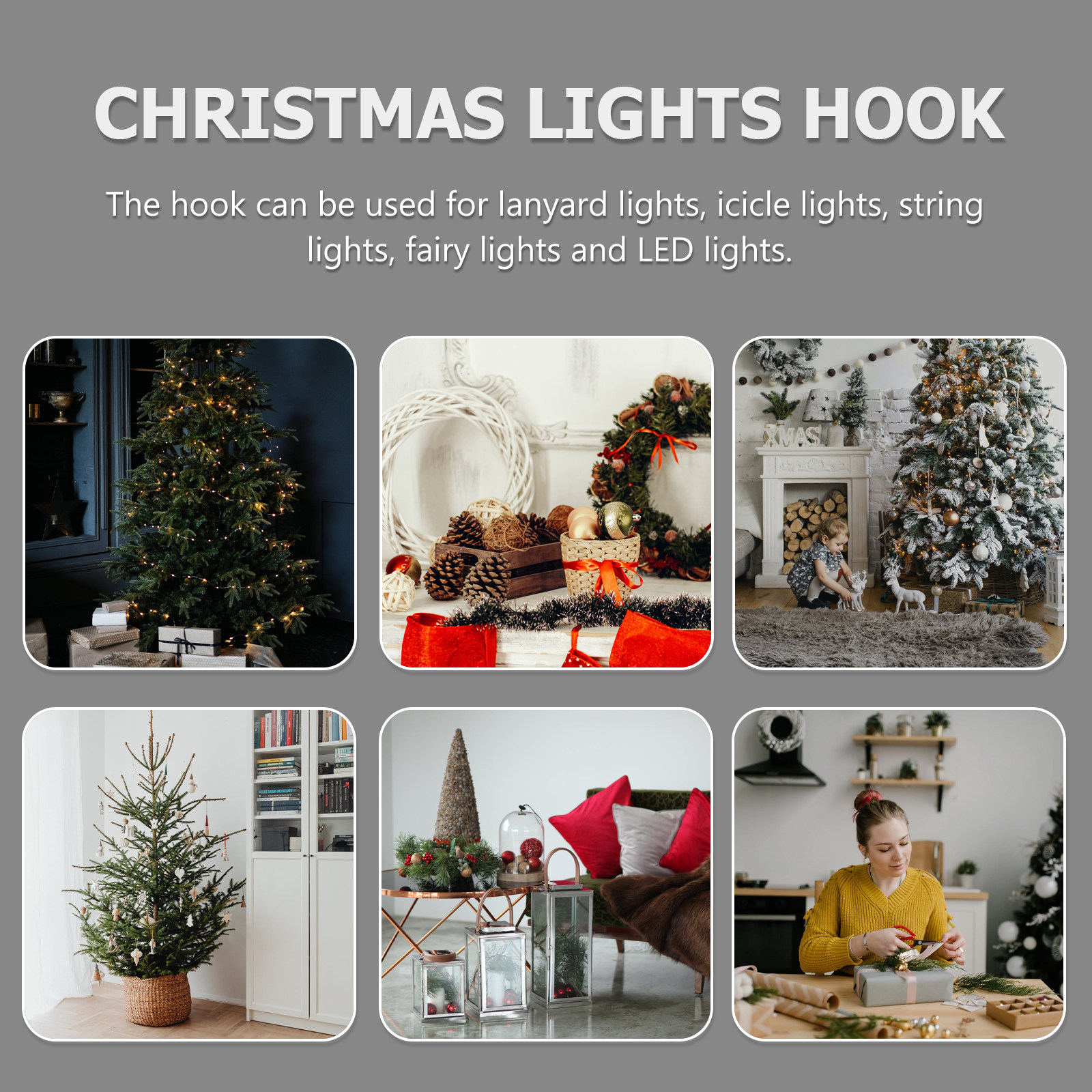 50Pcs Xmas String Light Hooks  - Outdoor Lighting Xmas ulasan dan harga