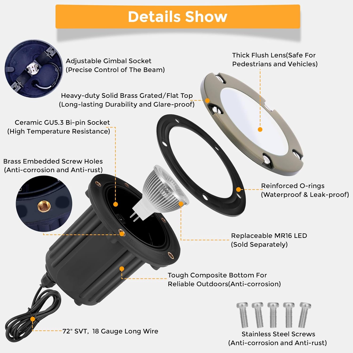 12V Wired Waterproof In Ground - Outdoor Lighting Ground Fixtures ulasan dan harga