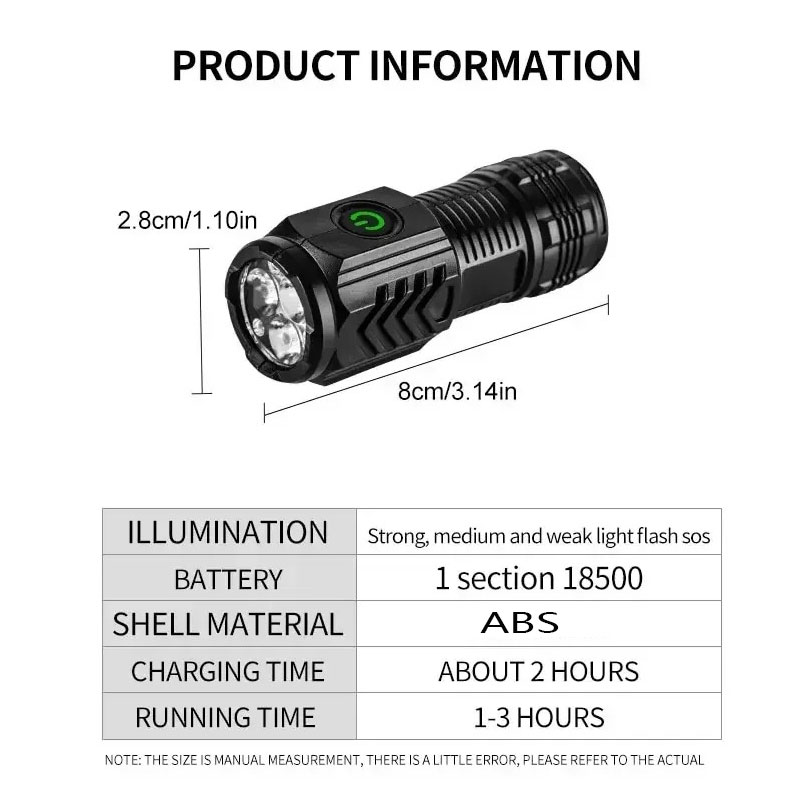 Mini 3 LED Flashlight With Pen - Outdoor Lighting Spotlight ulasan dan harga