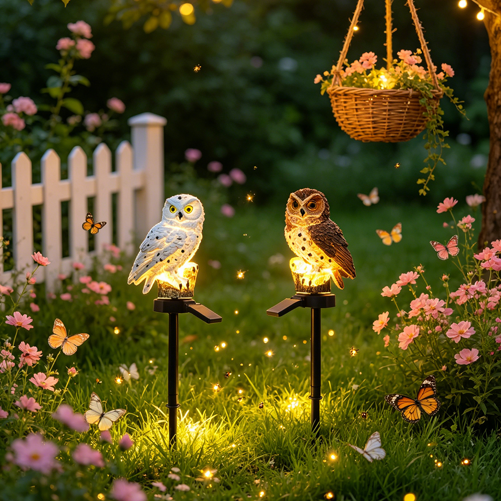 Owl Solar Light, Resin Owl Gro - Outdoor Lighting For Garden ulasan dan harga