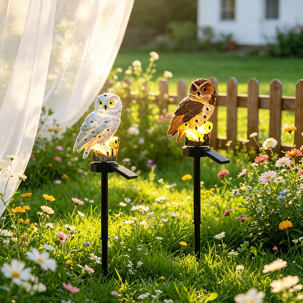 Owl Solar Light, Resin Owl Gro - Outdoor Lighting For Garden ulasan dan harga