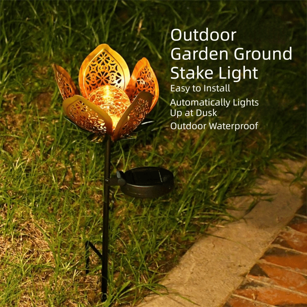 Lotus Shaped Solar Powered Lam - Outdoor Lighting Ground Fixtures ulasan dan harga