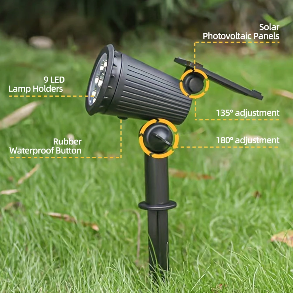 1/2PCS Solar Powered 9LED Lamp - Outdoor Lighting On House ulasan dan harga