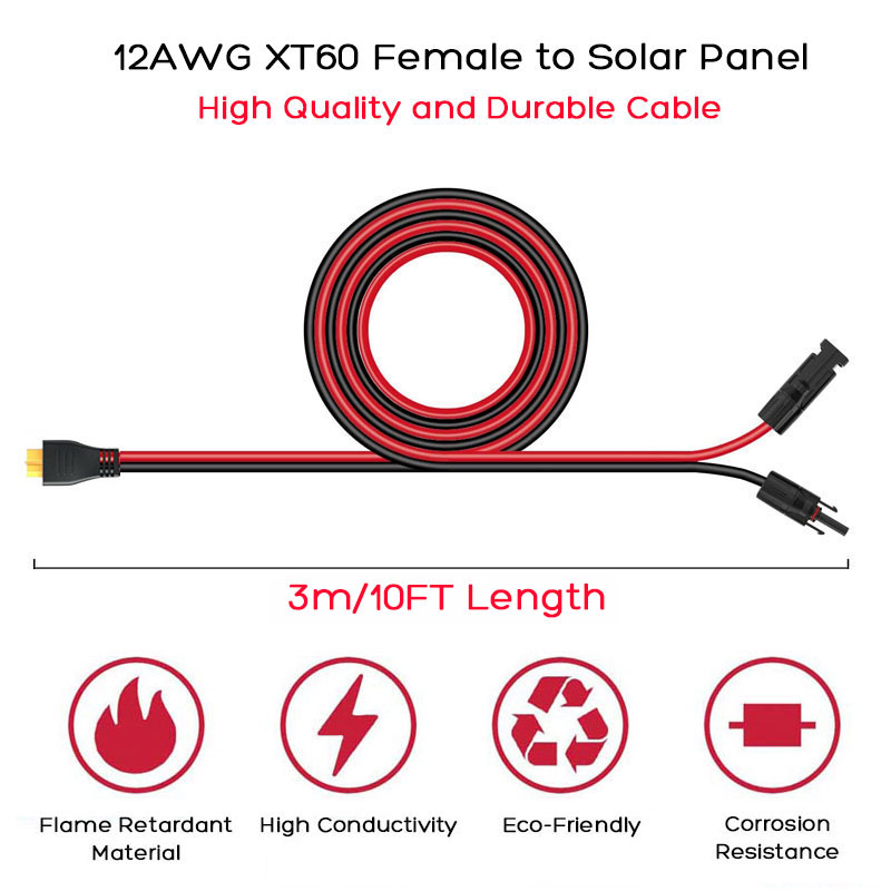 3m 1.5m 12AWG XT60 Female to S - Outdoor Lighting Extension Cable ulasan dan harga