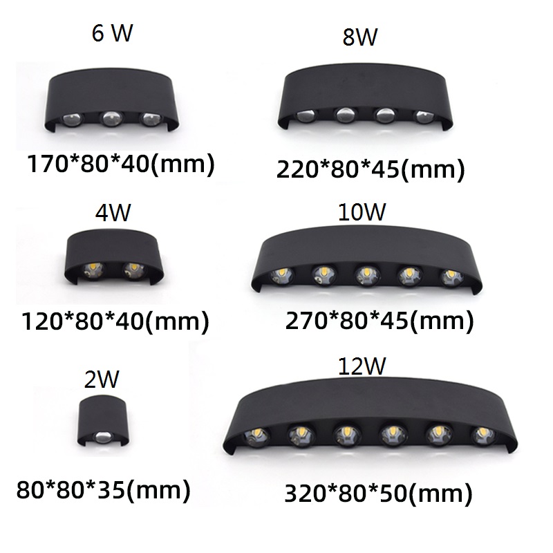 2W 4W 6W 8W 10W 12W  LED Wall  - Outdoor Lighting Up And Down ulasan dan harga