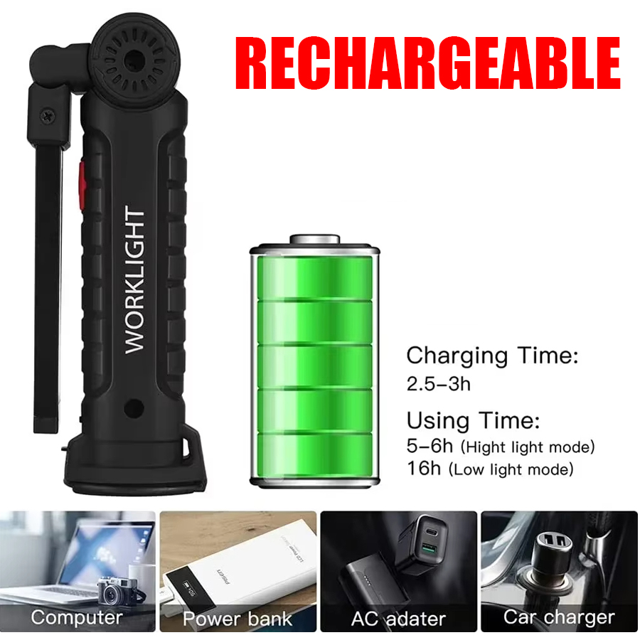 Portable LED Flashlight with M - Outdoor Lighting Beacon ulasan dan harga