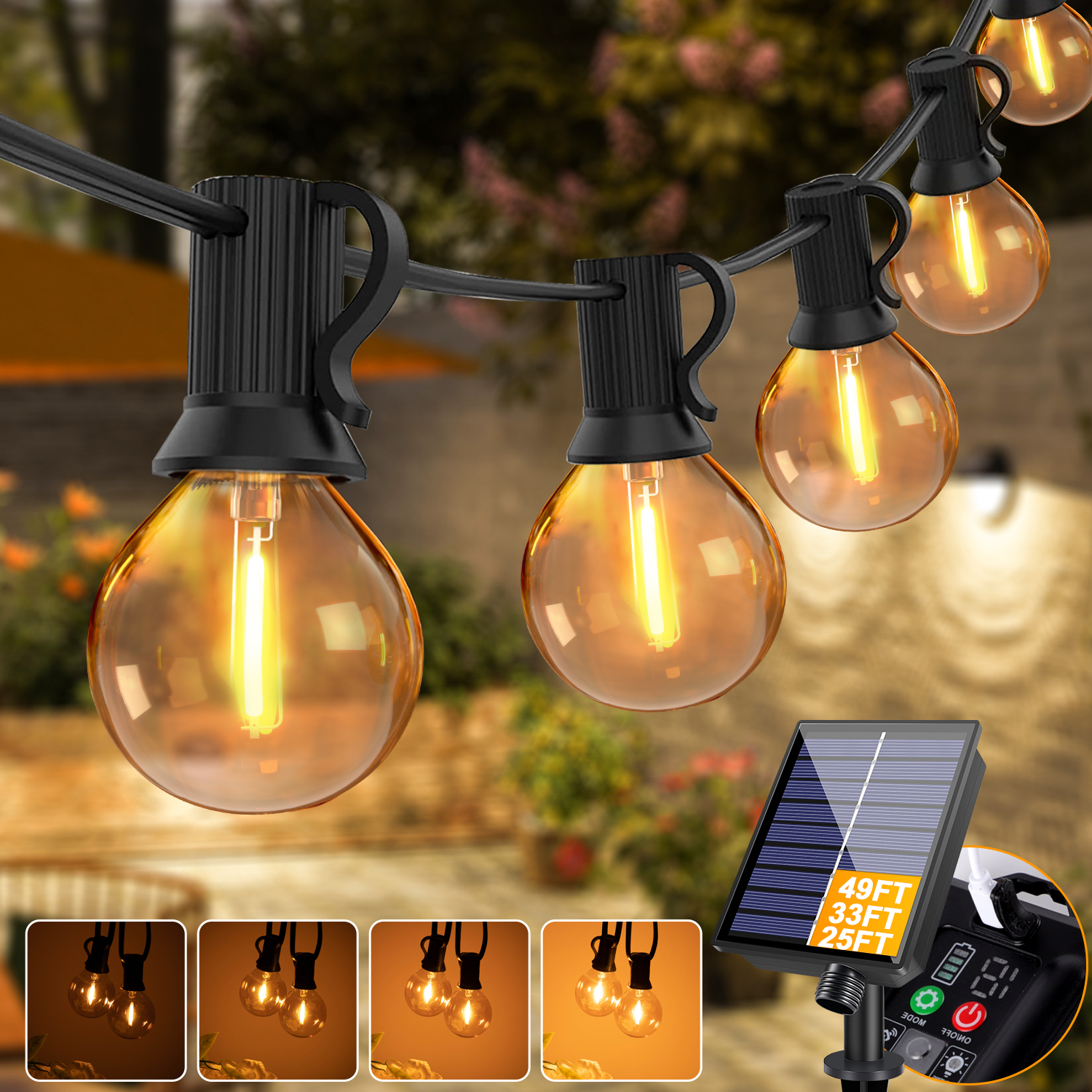 Solar String Lights Outdoor Wa - String Light Bistro ulasan dan harga
