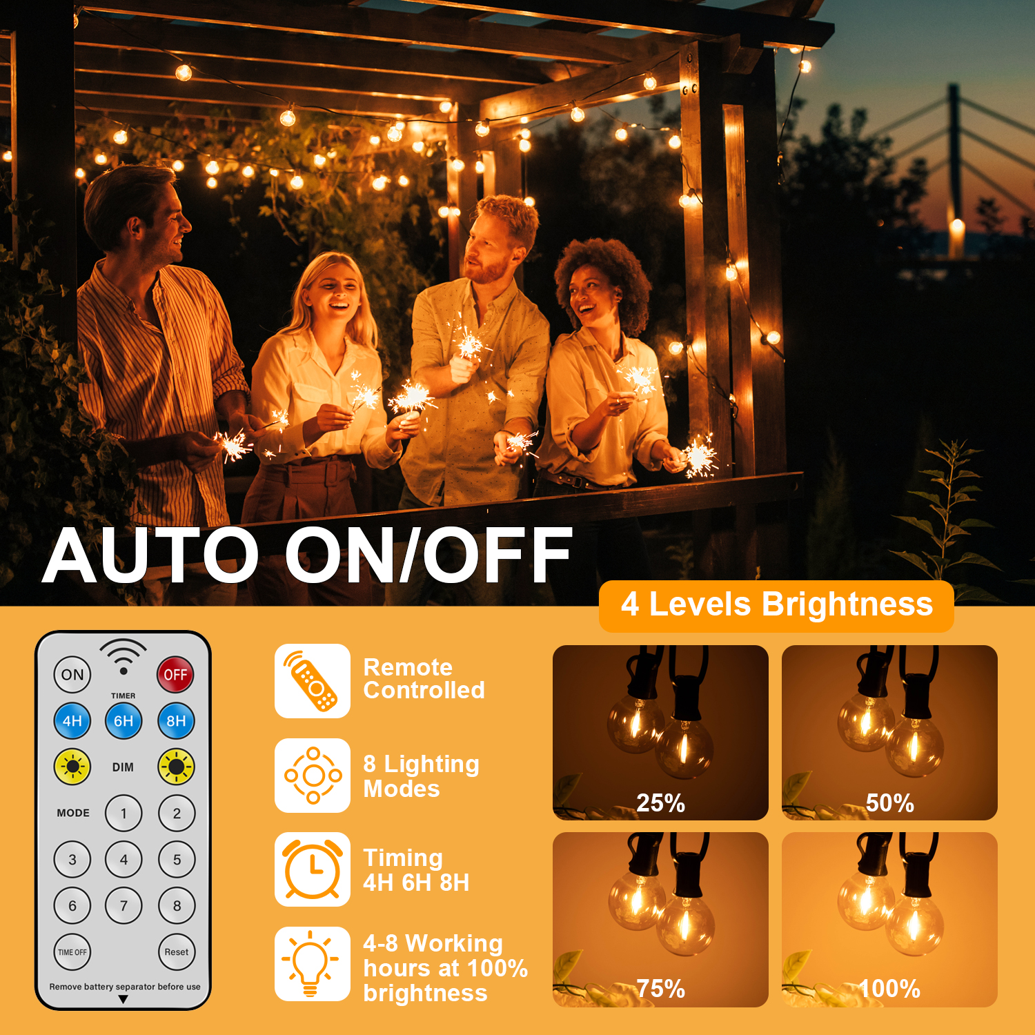 Solar String Lights Outdoor Wa - String Light Bistro ulasan dan harga