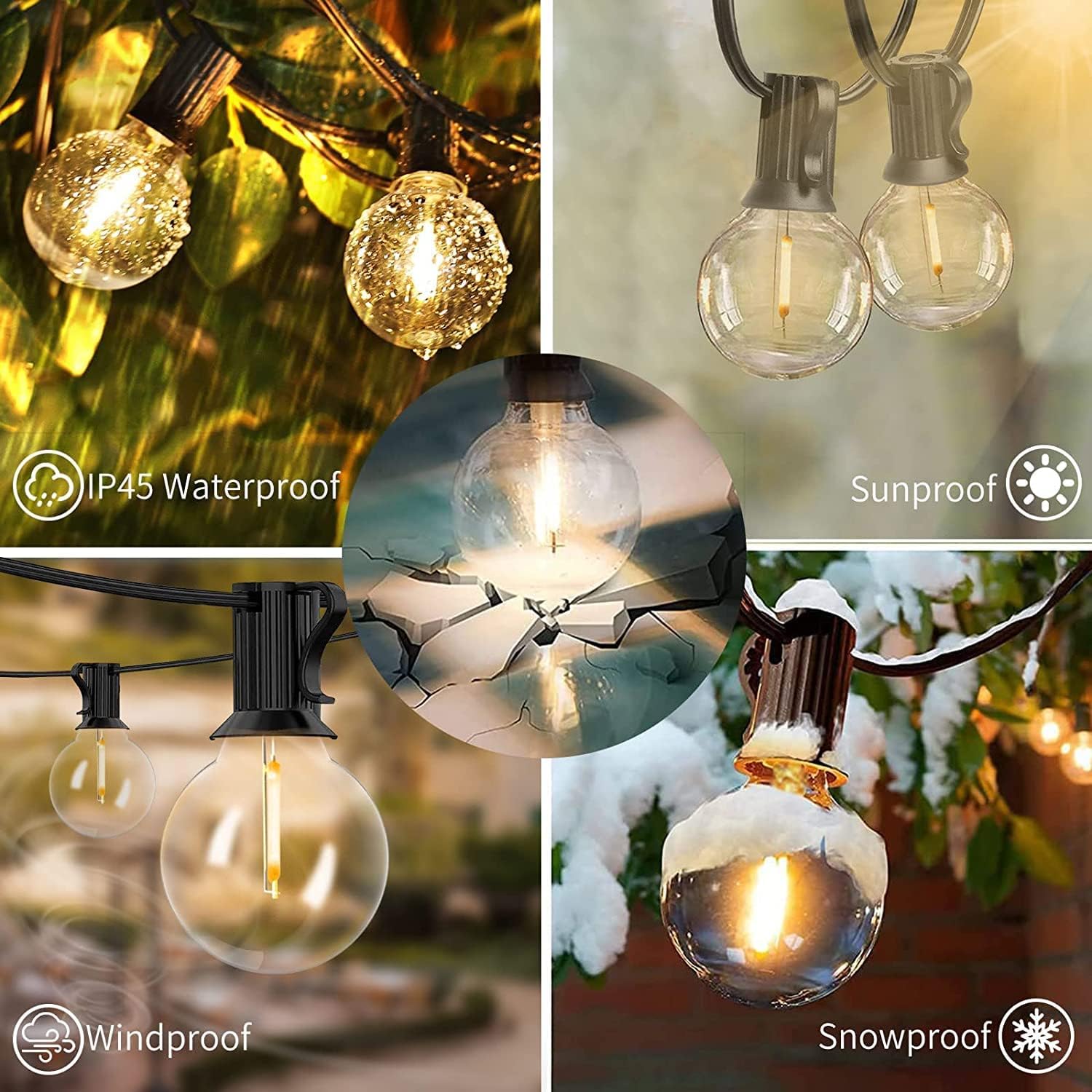 200FT Outdoor String Lights wi - String Light Bistro ulasan dan harga