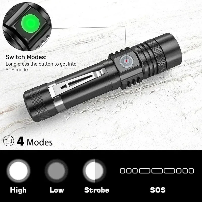 Rechargeable T6 Handheld Flash - Outdoor Lighting On House ulasan dan harga