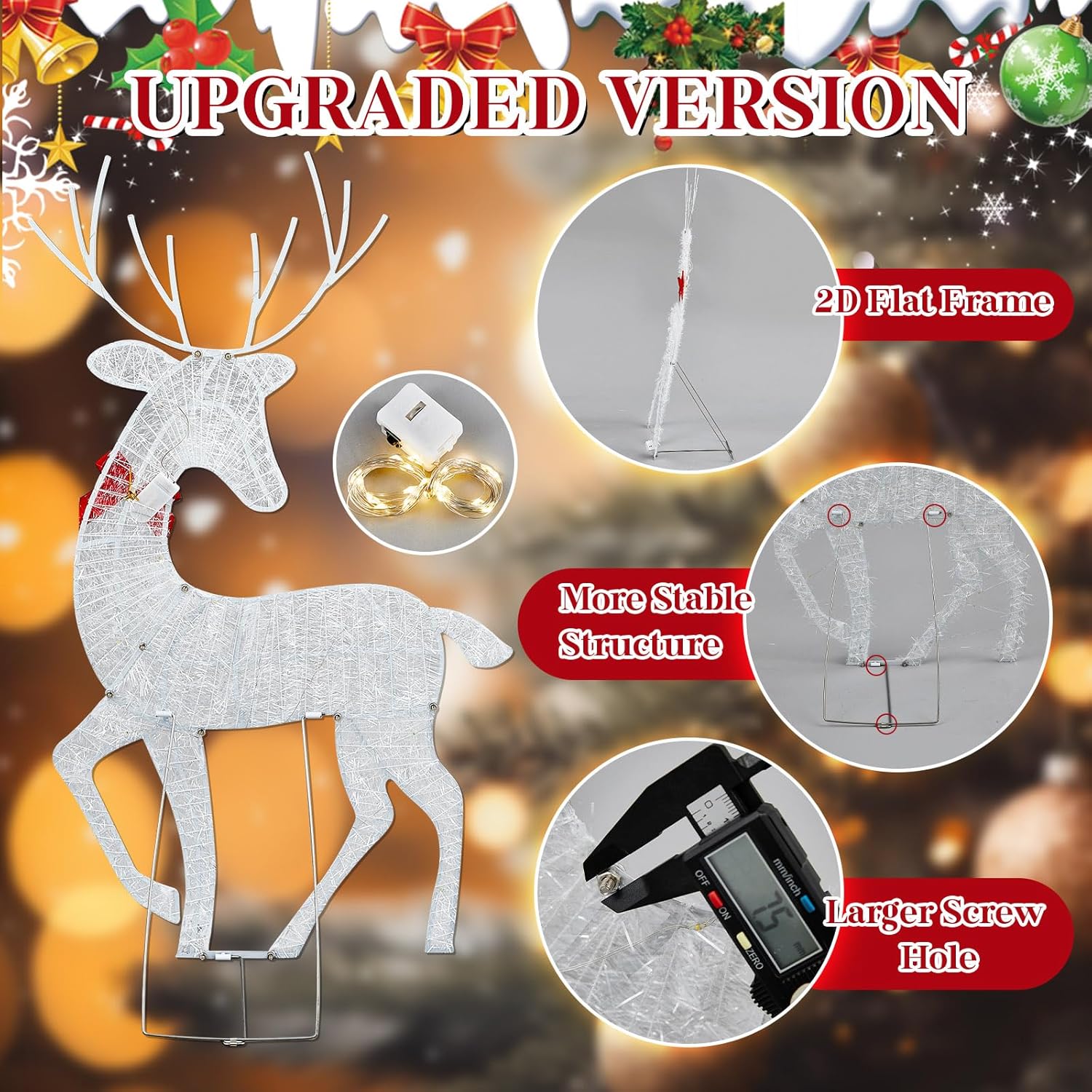 2D Lighted Reindeer Christmas  - Outdoor Lighting Xmas ulasan dan harga