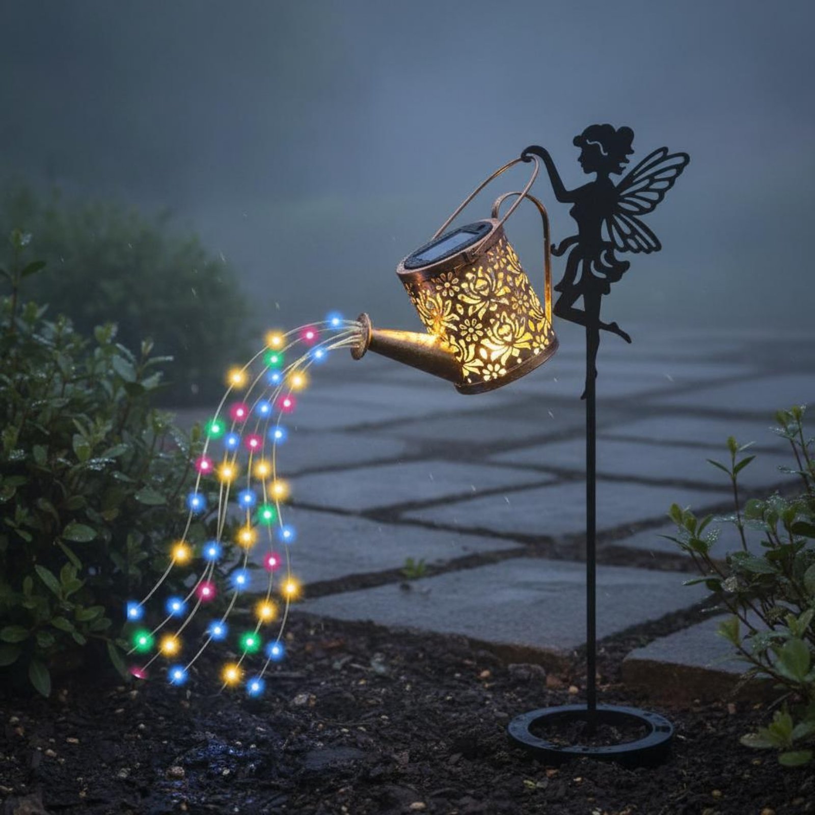 Solar Fairy Watering Can Light - Outdoor Lighting Yard Decoration ulasan dan harga