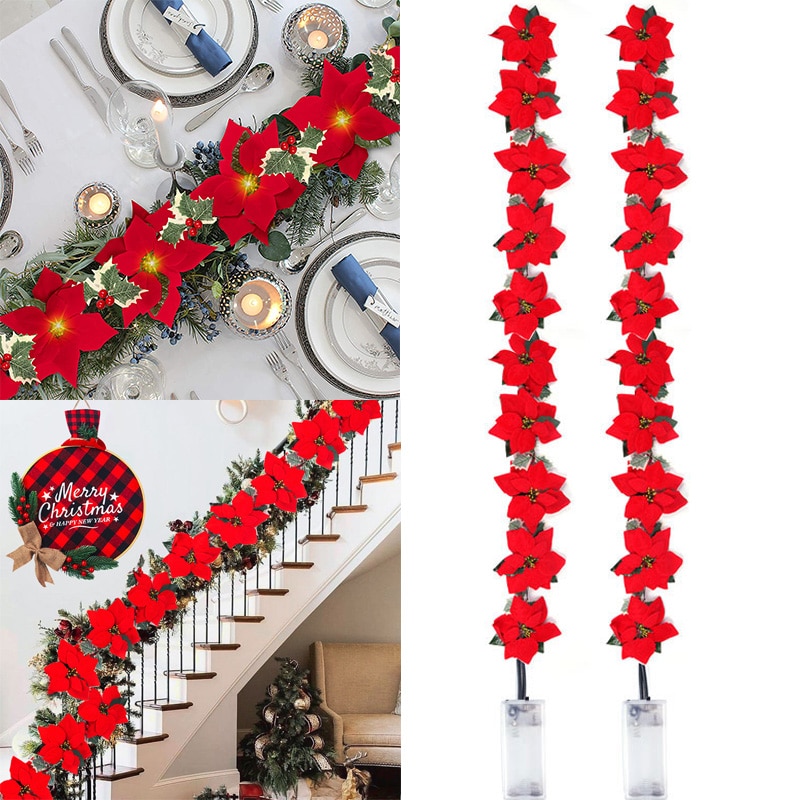 2/3m Christmas Poinsettia Flow - Outdoor Lighting Xmas ulasan dan harga