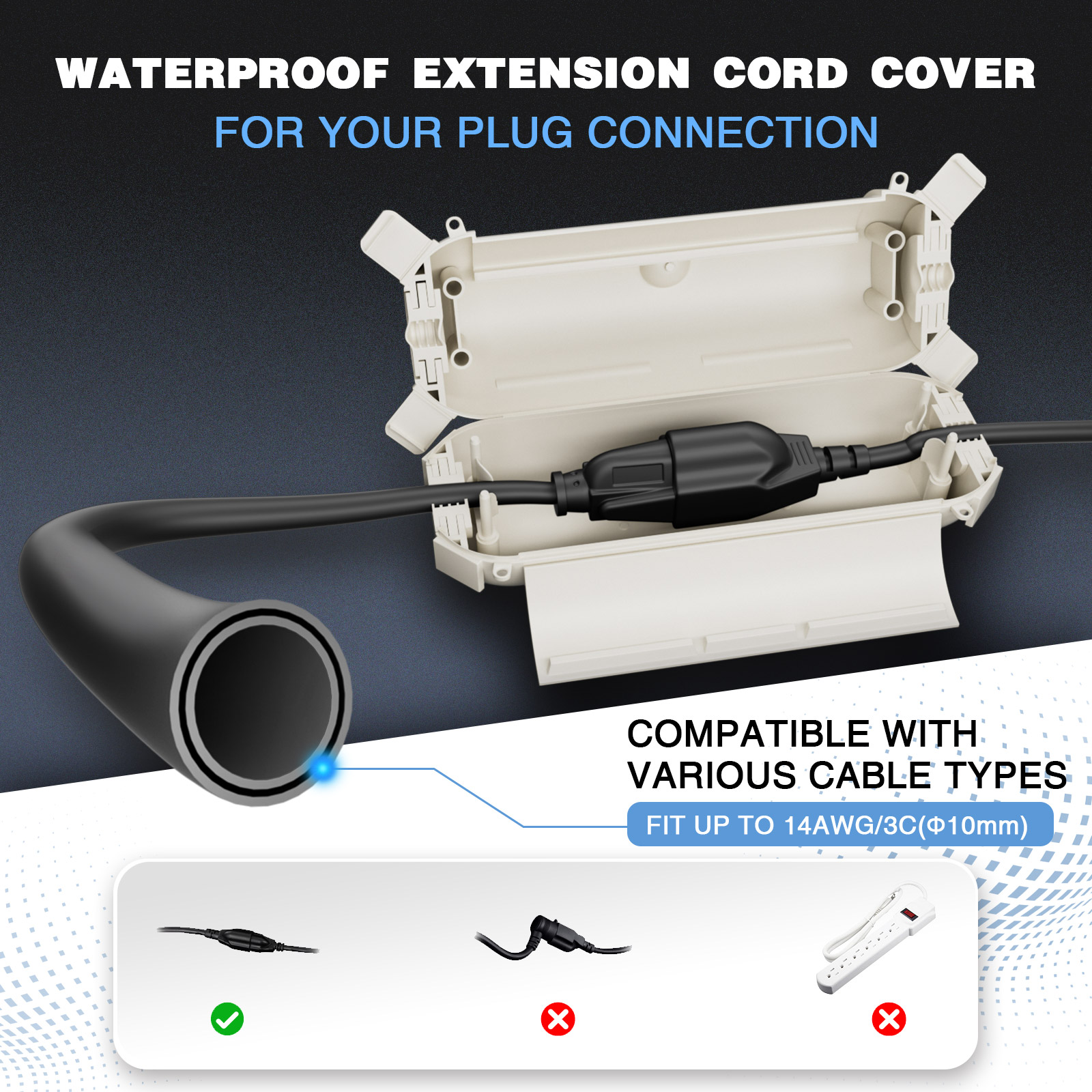 2 Pack Waterproof Outdoor Conn - Outdoor Lighting Extension Cable ulasan dan harga