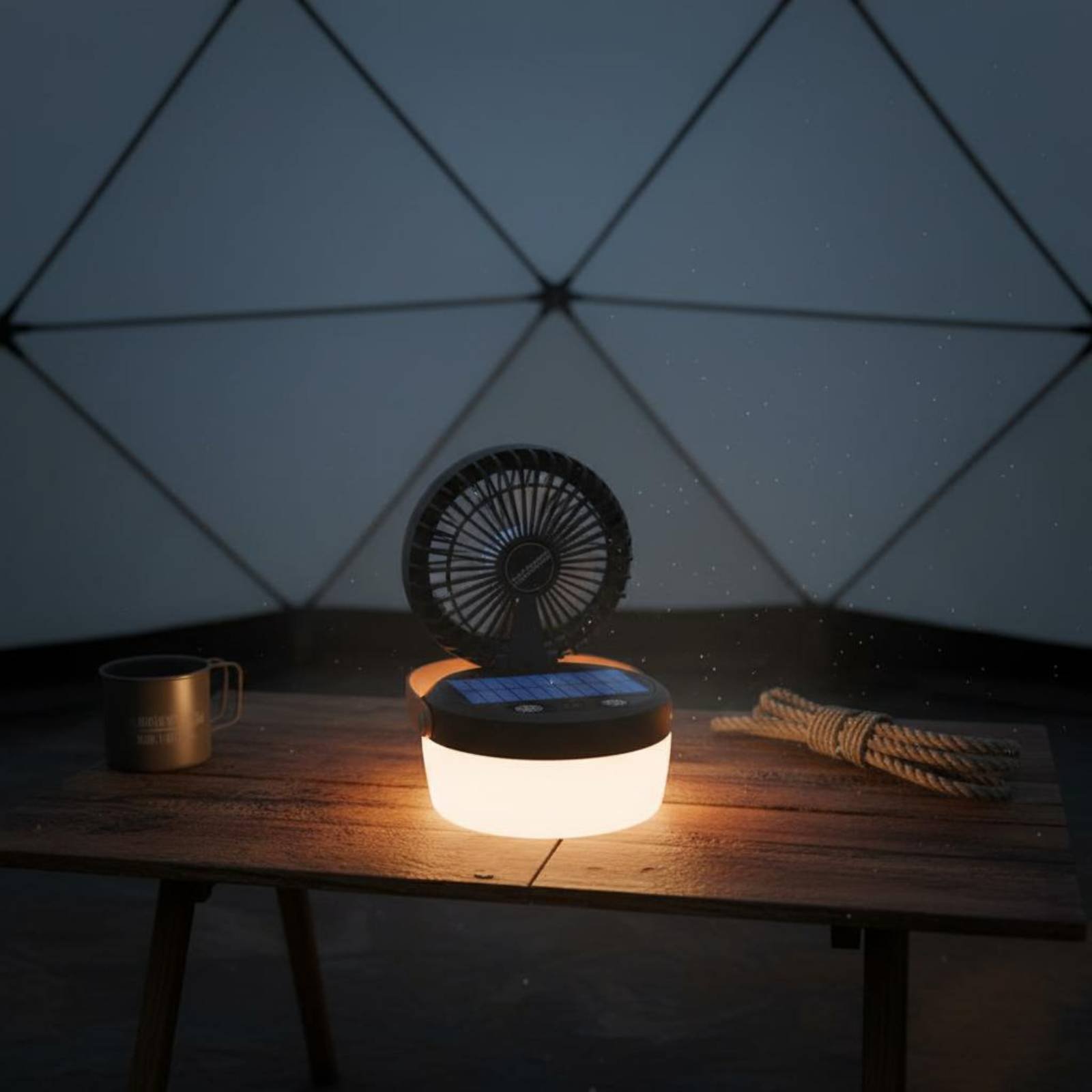 Solar Camping Fan Lantern Fold - Outdoor Lighting Design ulasan dan harga