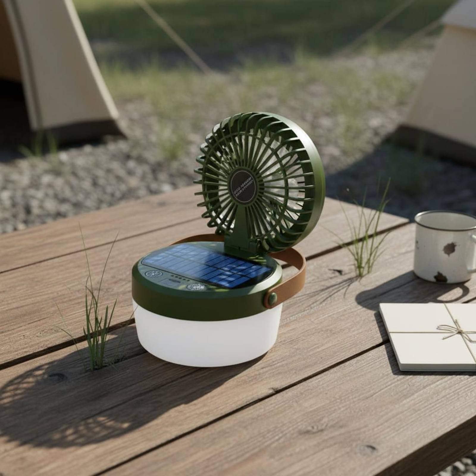 Solar Camping Fan Lantern Fold - Outdoor Lighting Design ulasan dan harga