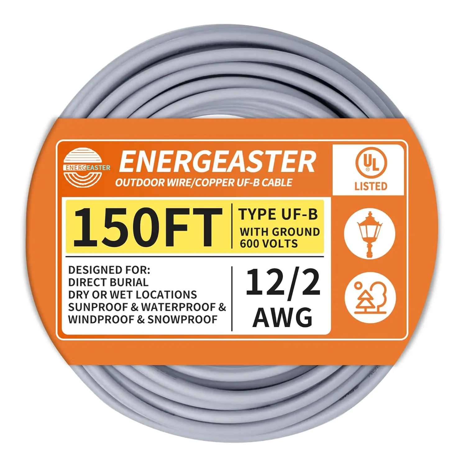 12/2 UF-B Wire 150 FT Pure Cop - Outdoor Lighting Cable B&Q ulasan dan harga