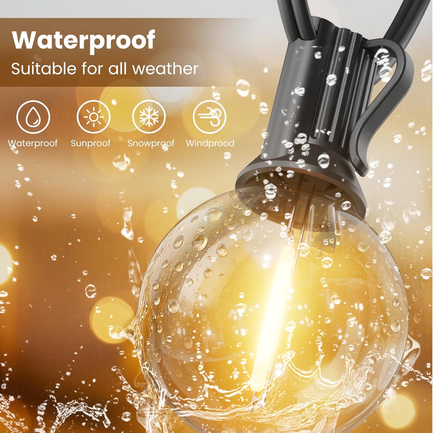 Outdoor String Lights 25 FT, P - String Light Bistro ulasan dan harga