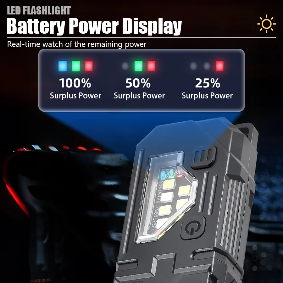 Mini Keychain EDC Flashlight - - Outdoor Lighting Beacon ulasan dan harga