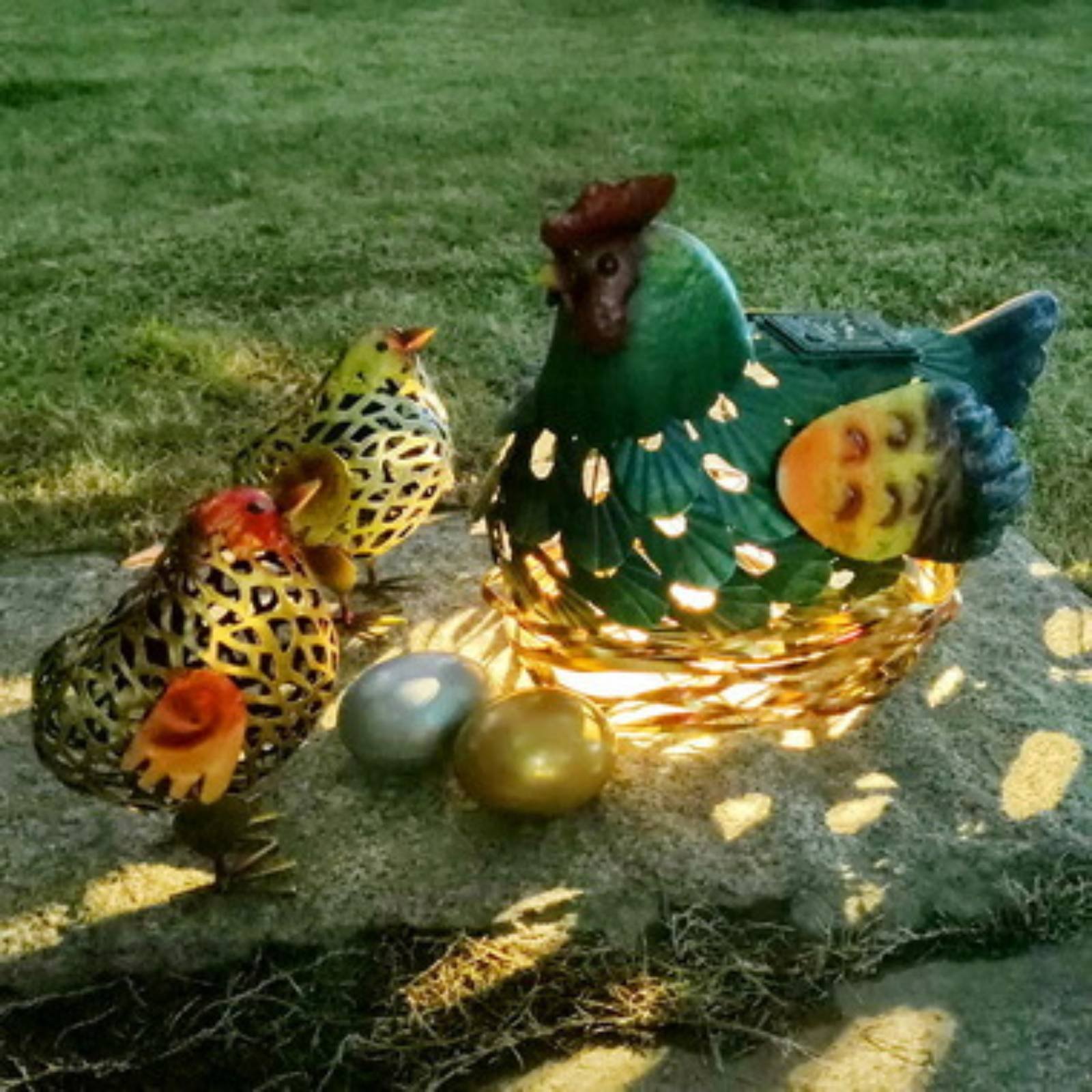 Solar Lantern Chicken Statue O - Outdoor Lighting Yard Decoration ulasan dan harga