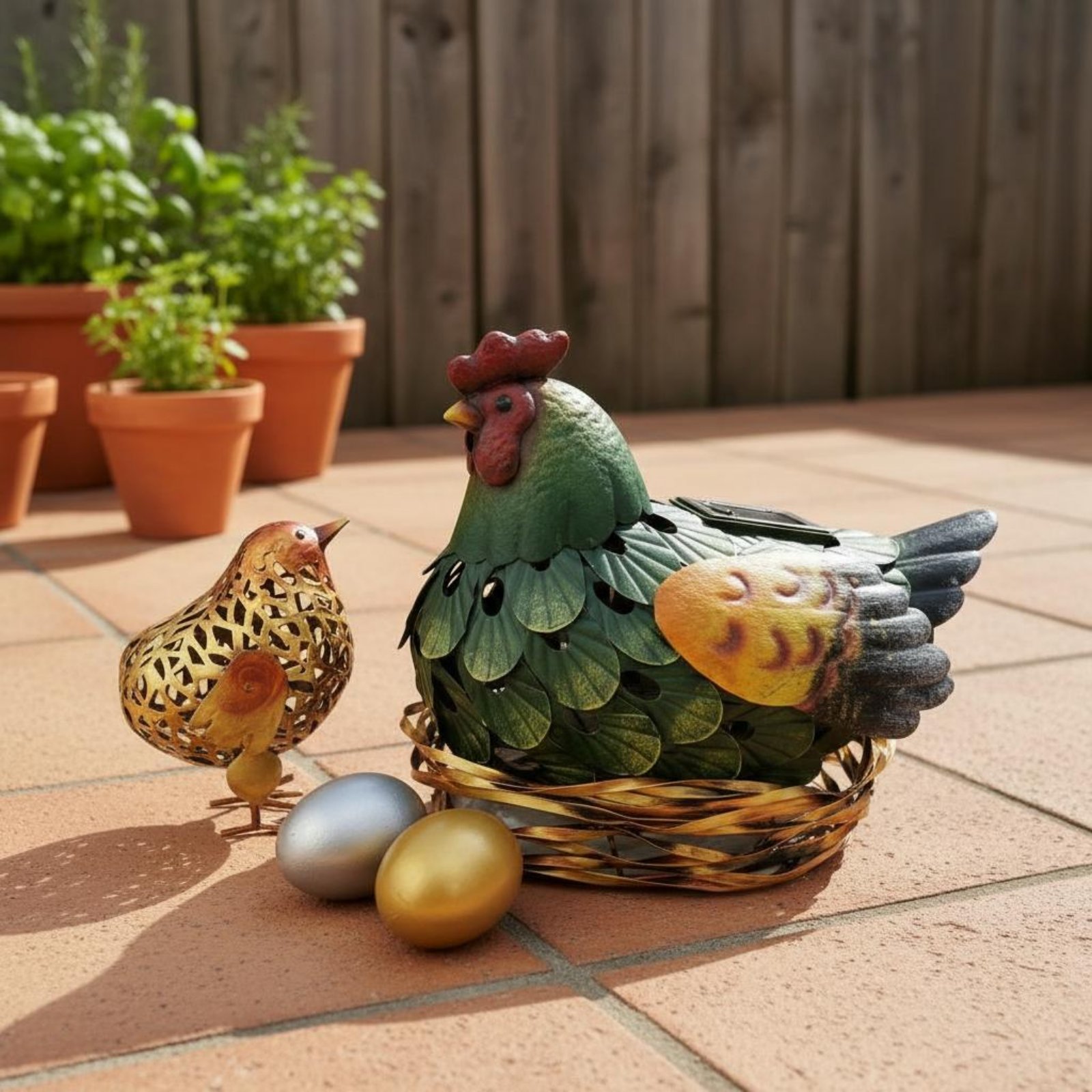 Solar Lantern Chicken Statue O - Outdoor Lighting Yard Decoration ulasan dan harga