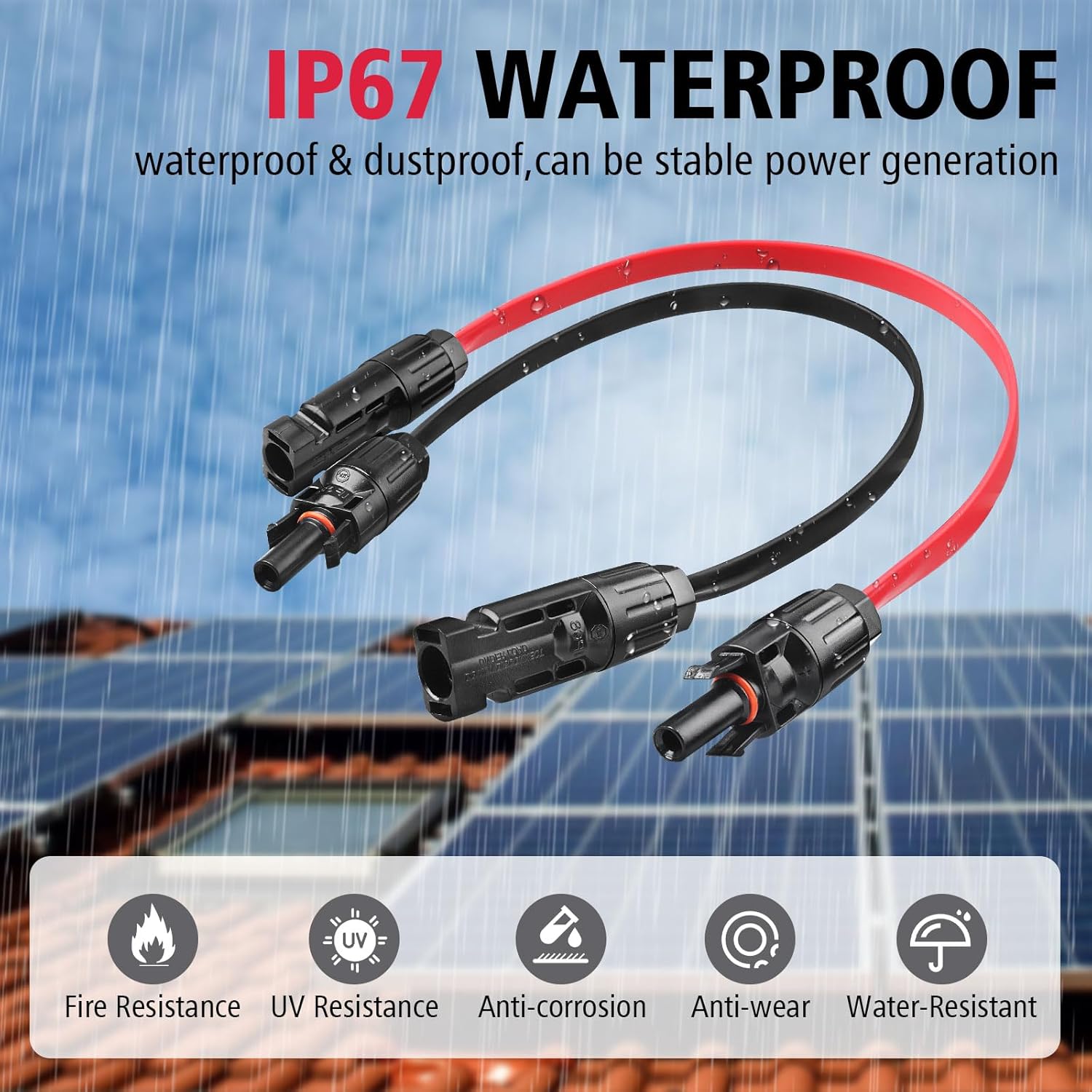 JMUYTOP 10AWG Solar Panel Exte - Outdoor Lighting Extension Cable ulasan dan harga