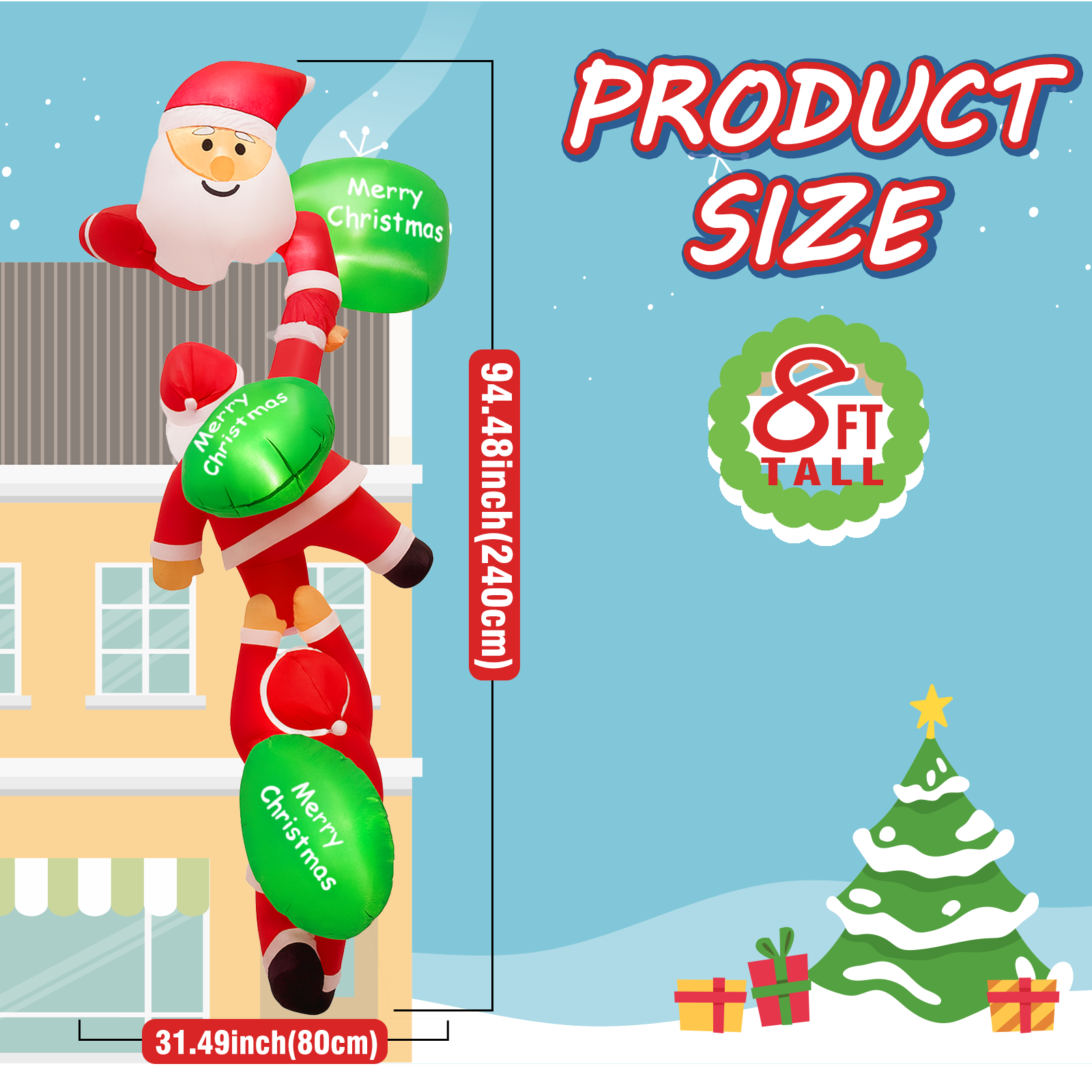 8FT Christmas Inflatable Outdo - Outdoor Lighting Xmas ulasan dan harga