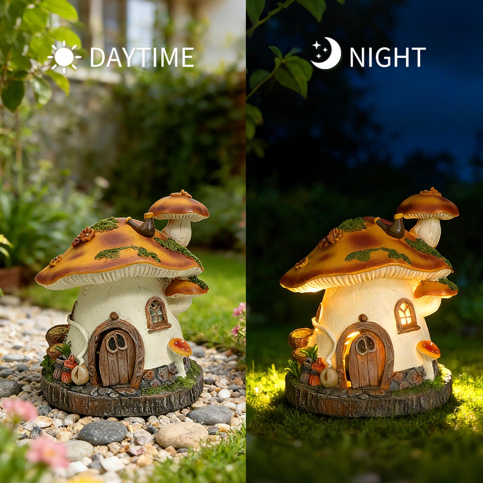 Mushroom House Statue Solar Li - Outdoor Lighting Unique ulasan dan harga