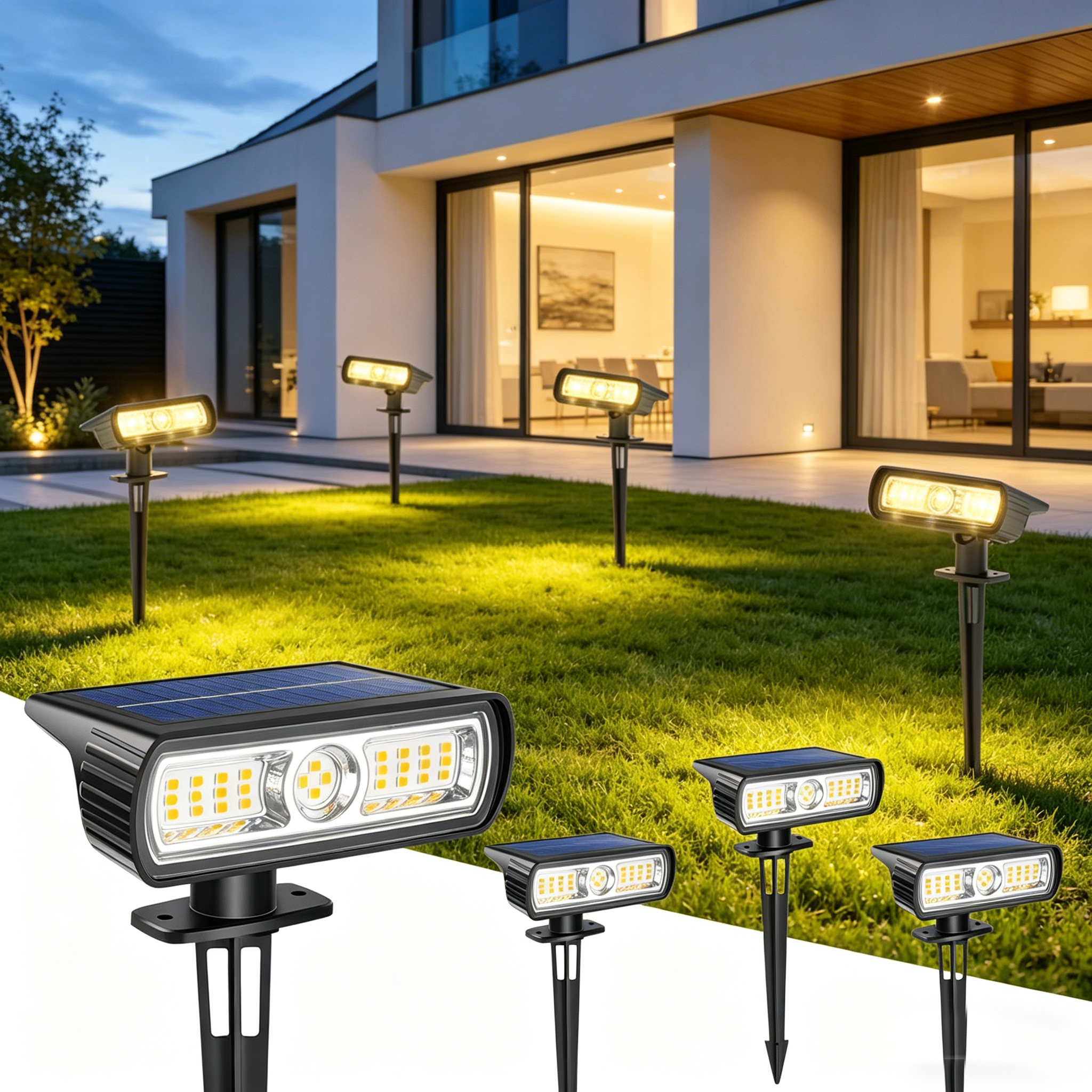 4 Pack Solar Landscape Spot Li - Outdoor Lighting Spotlight ulasan dan harga