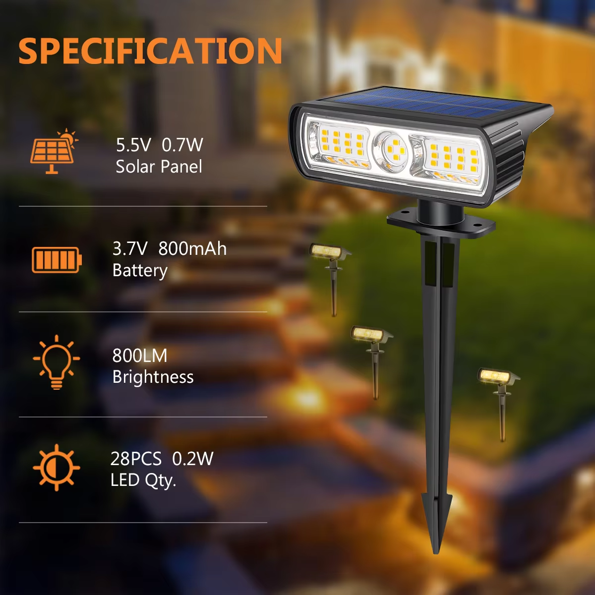 4 Pack Solar Landscape Spot Li - Outdoor Lighting Spotlight ulasan dan harga