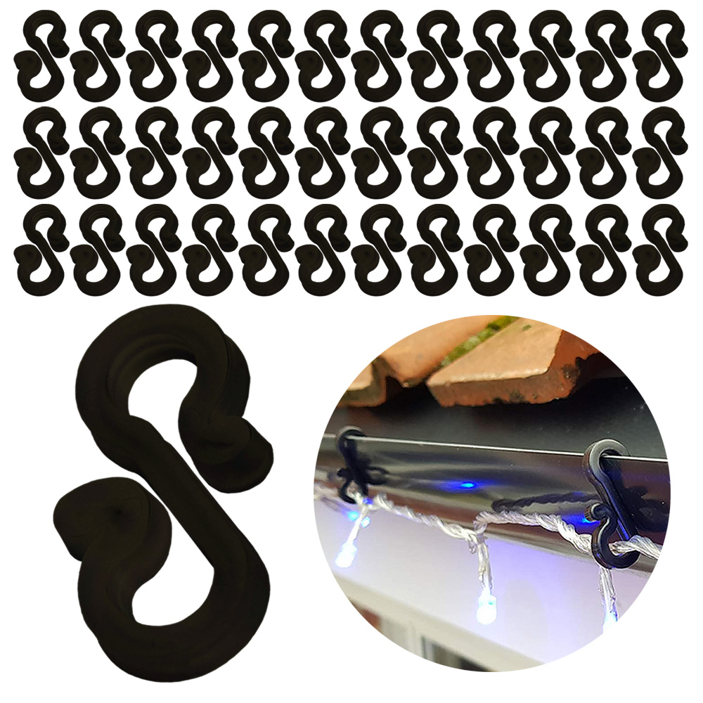 120Pcs Plastic Hooks Gutter Ho - Outdoor Lighting Xmas ulasan dan harga
