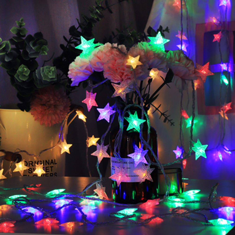 LED Star String Lights USB/Bat - Outdoor Lighting On House ulasan dan harga