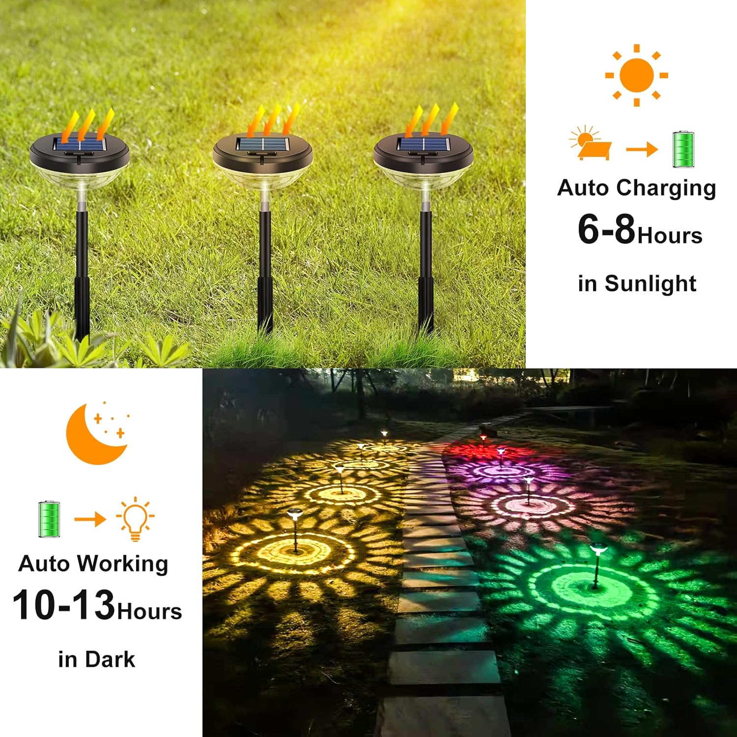 6 Pack Solar Pathway Lights wi - Outdoor Lighting Yard Decoration ulasan dan harga