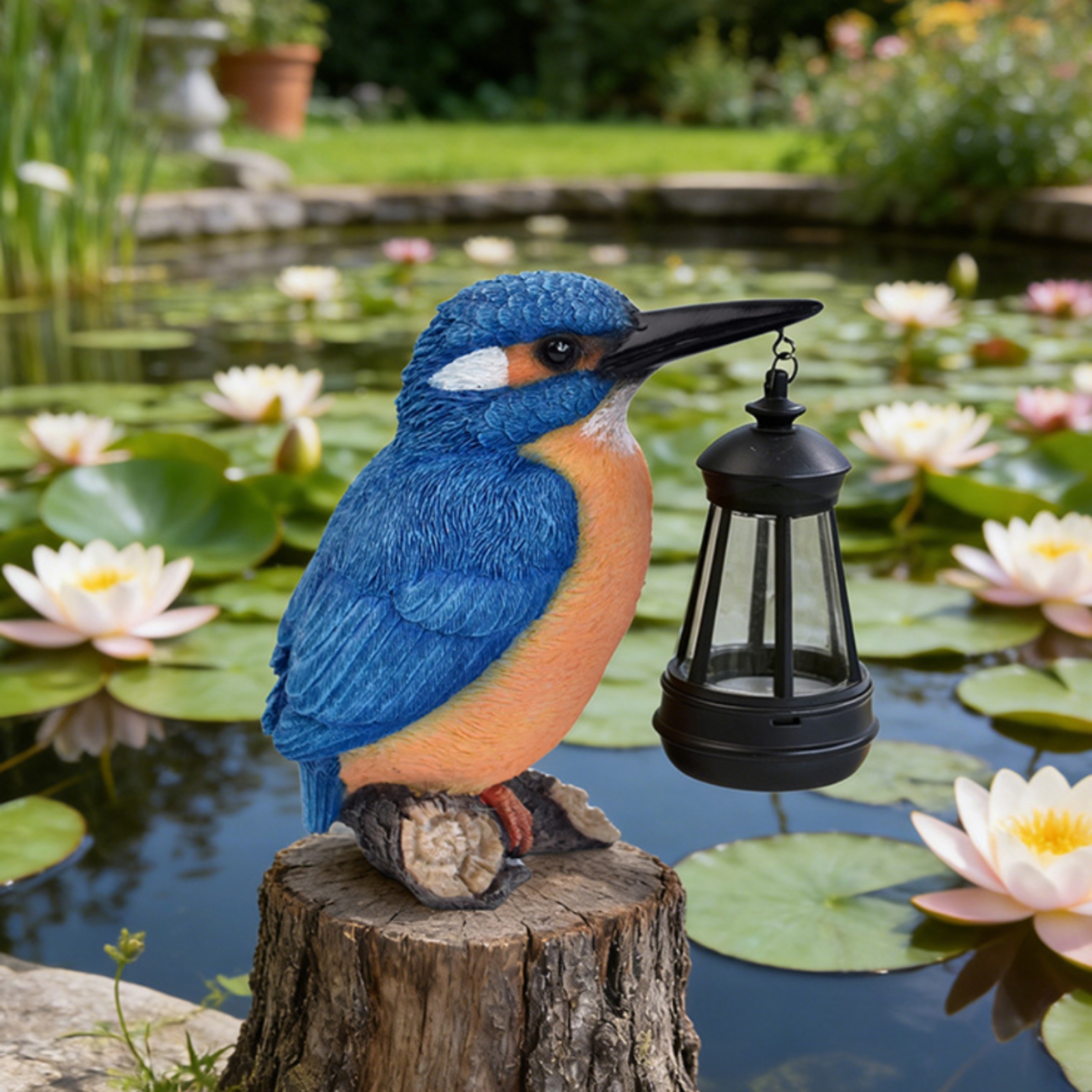 Solar Kingfisher Statue Resin  - Outdoor Lighting Design ulasan dan harga