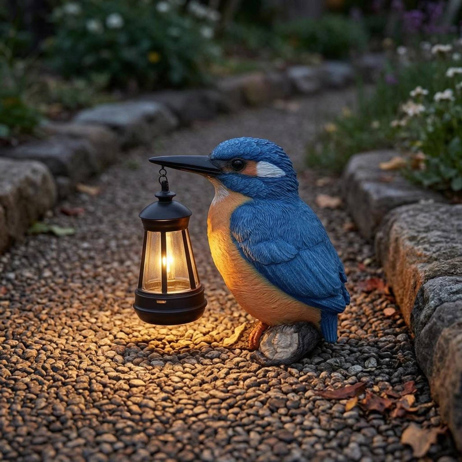 Solar Kingfisher Statue Resin  - Outdoor Lighting Design ulasan dan harga