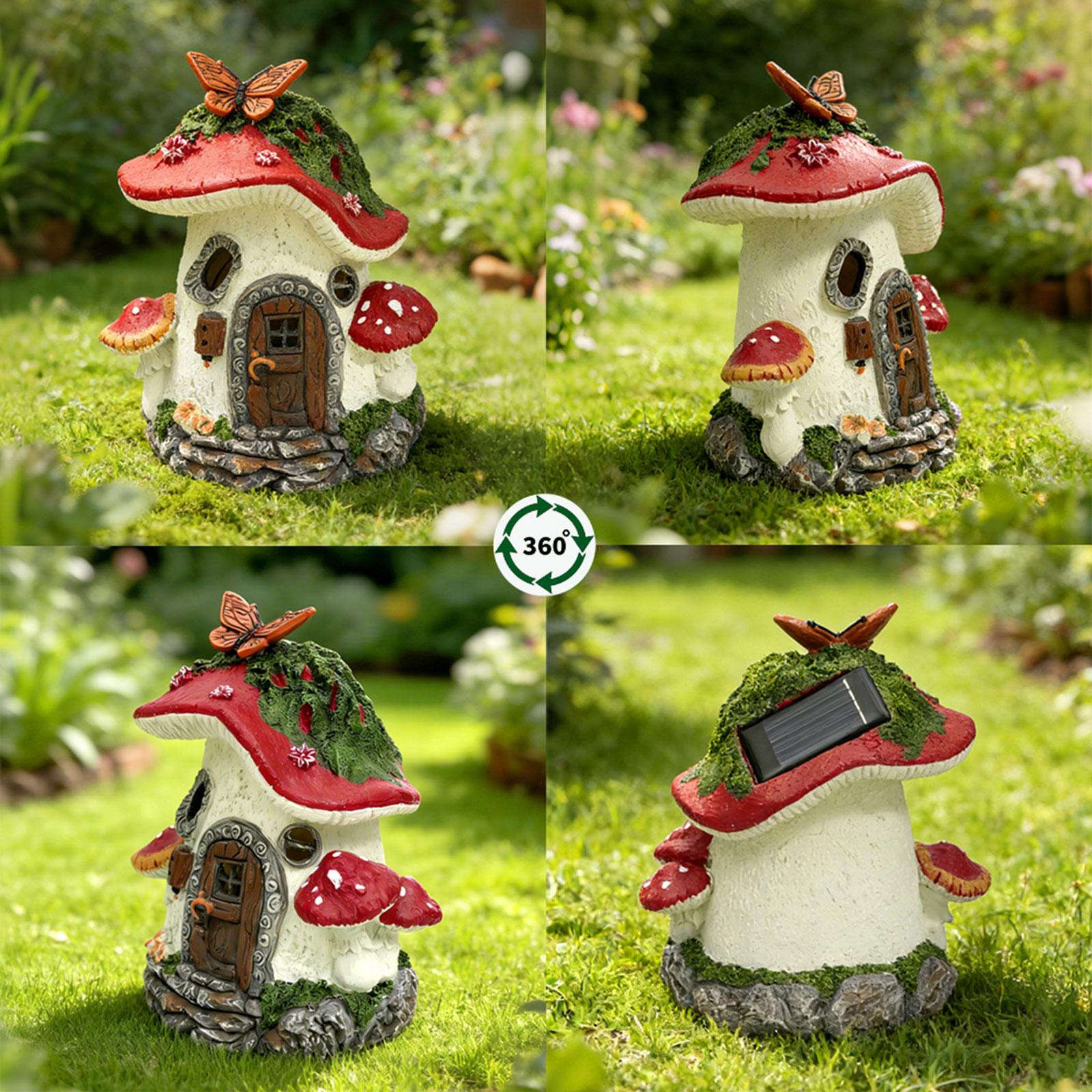 Mushroom House Statue Solar Li - Outdoor Lighting Unique ulasan dan harga
