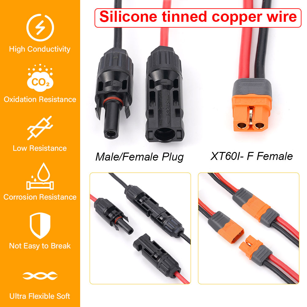 Solar Charge Cable XT60I- F Ad - Outdoor Lighting Extension Cable ulasan dan harga