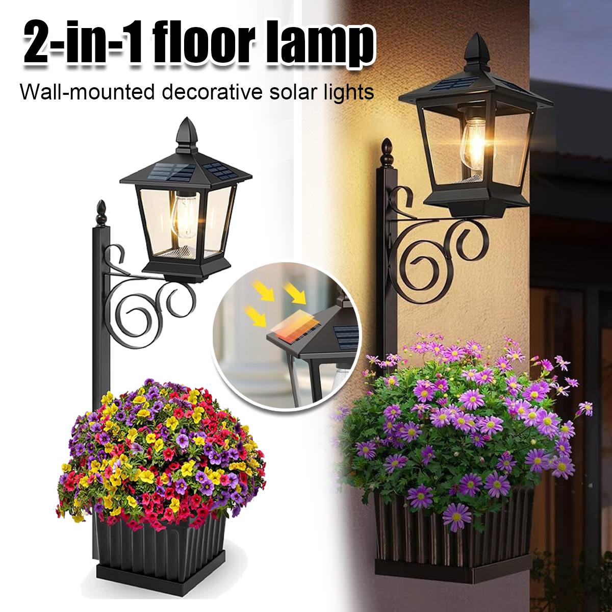 Solar Powered 2-in-1 Flower Po - Outdoor Lighting For Garden ulasan dan harga