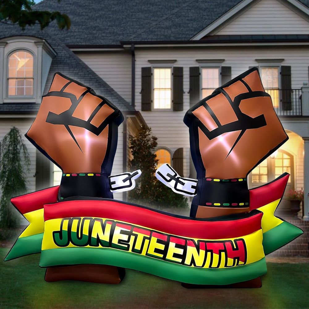 6.5FT Long Juneteenth Iatables - Outdoor Lighting On House ulasan dan harga