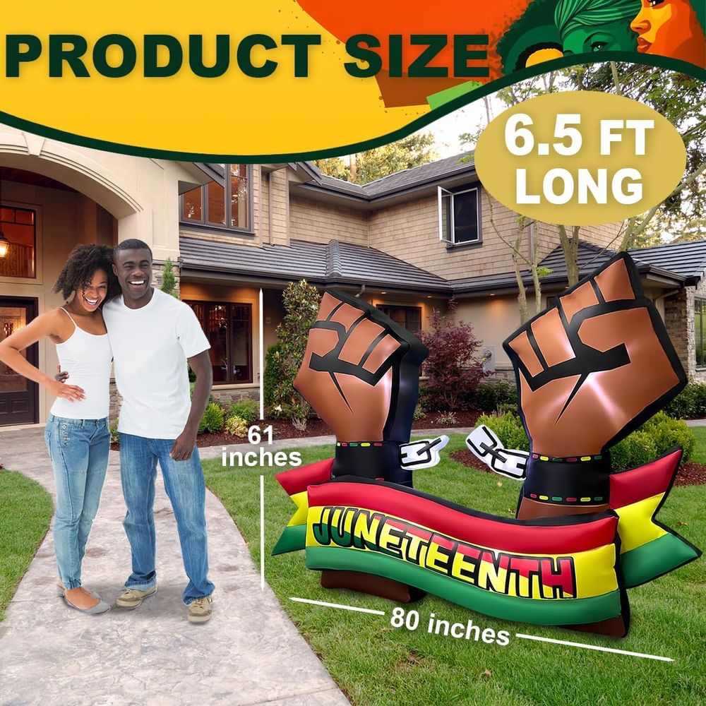 6.5FT Long Juneteenth Iatables - Outdoor Lighting On House ulasan dan harga