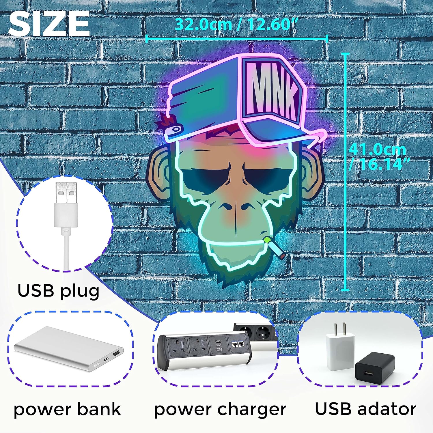 Cool Monkey with Hat Neon Sign - Outdoor Lighting Unique ulasan dan harga